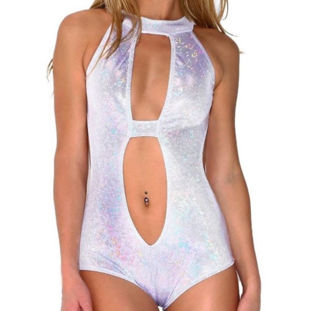 iHeart Raves silver one piece
